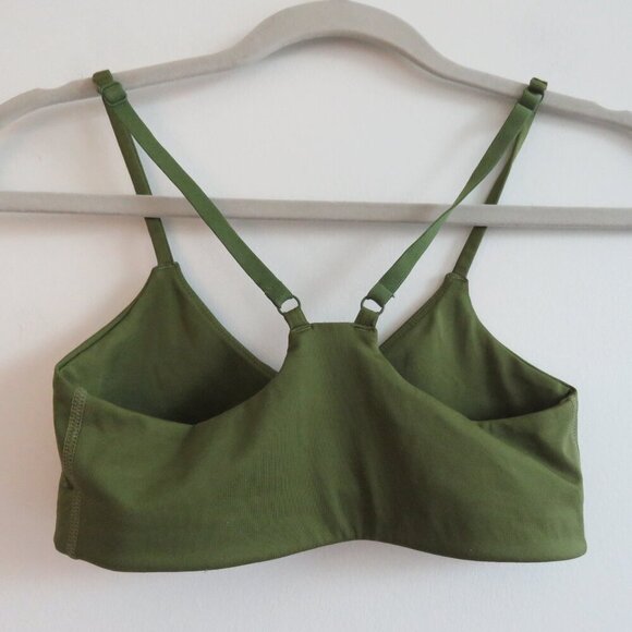 GIRLFRIEND COLLECTIVE V-Neck Bralette in Clover Green Sports Workout - XXS - Picture 7 of 12